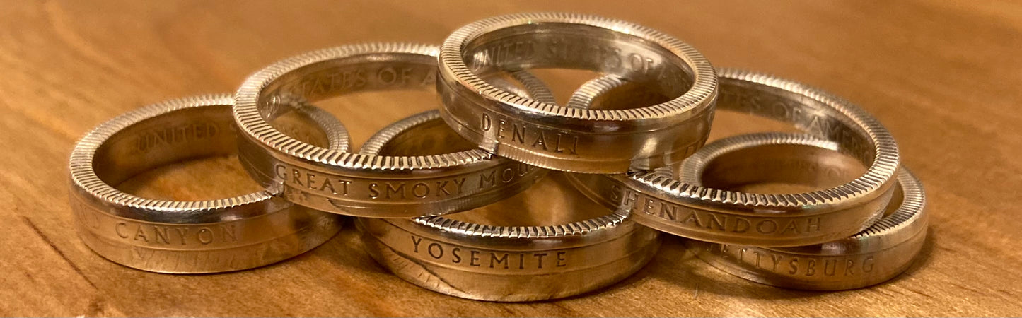 US National Park Coin Ring (90% Silver)
