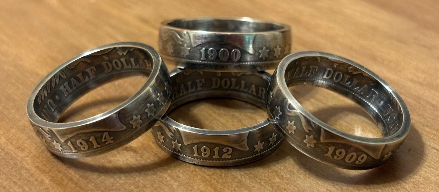 Barber Half Dollar Coin Ring