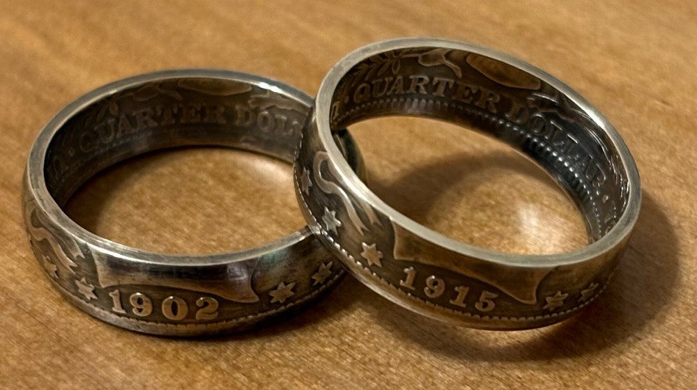 Barber Quarter coin ring (1892-1916) - 90% silver jewelry