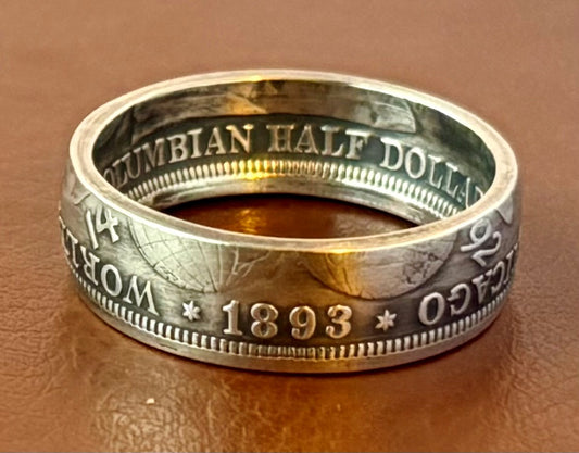 1893 Columbian Half Dollar Coin Ring - 90% Silver Jewelry