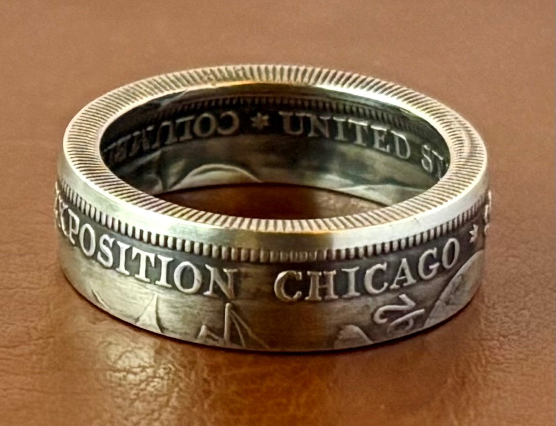 1893 Columbian Half Dollar Coin Ring - 90% Silver Jewelry